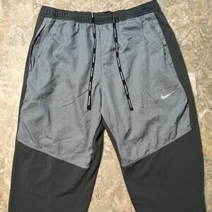 Nike Running Joggers Mens Large Grey Reflective Therma Ankle Zip CU5518